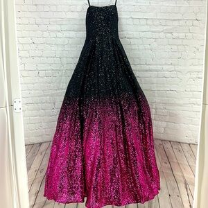 Jovani Ombré Ballgown black and pink 00 Formal Prom Pageant
